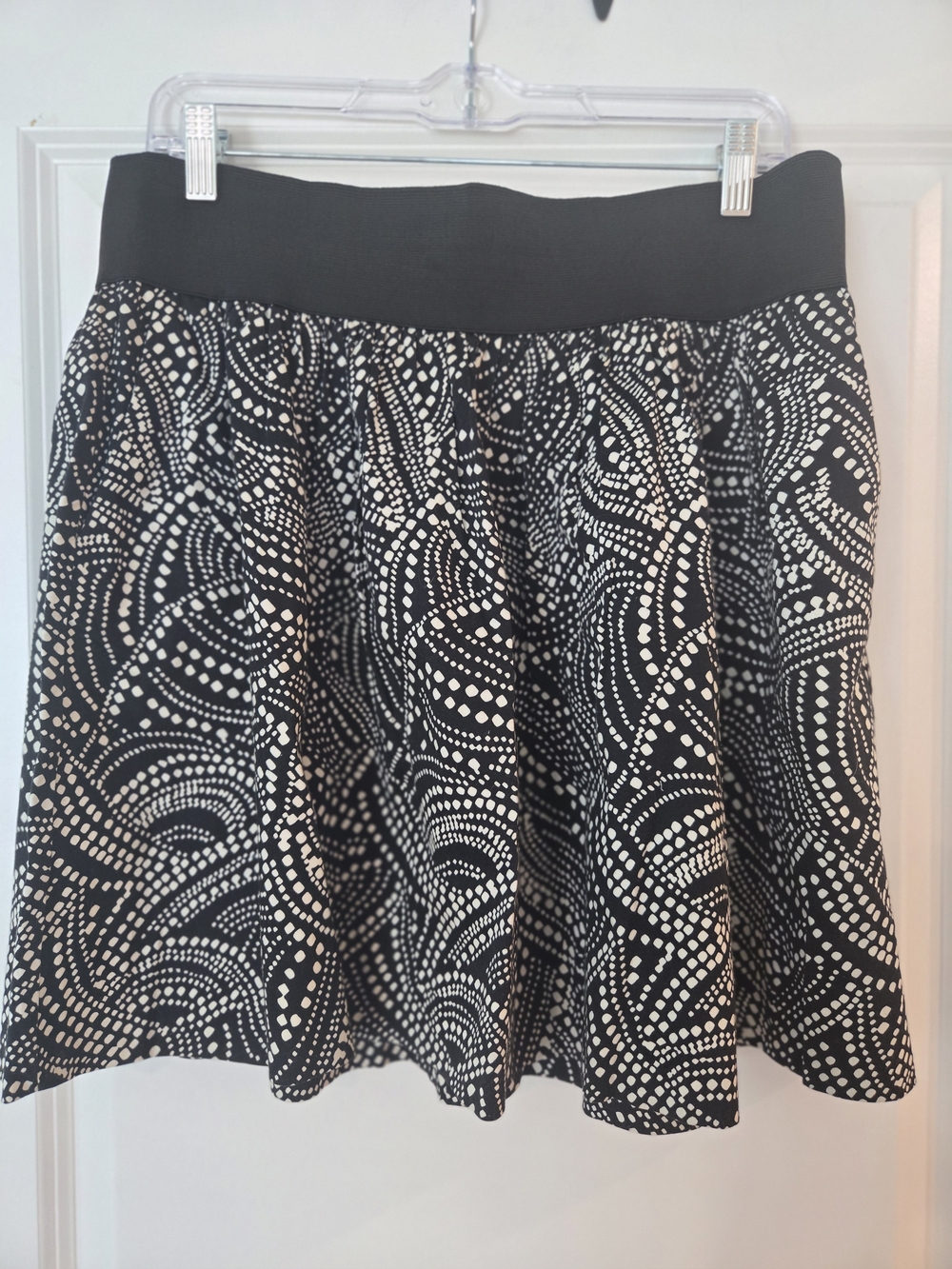 Elle Black and White Printed Skater Skirt
